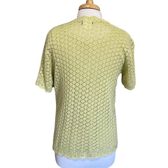 Vintage 2pc Open Lace Crochet Top & Tank Set Boho Cottagecore Country sz L - Picture 3 of 8